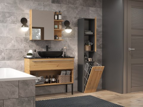 Szafka łazienkowa NEL III 31x30xH174 antracyt/artisan TOP E SHOP Szafka łazienkowa NEL III 31x30xH174 antracyt/artisan TOP E SHOP