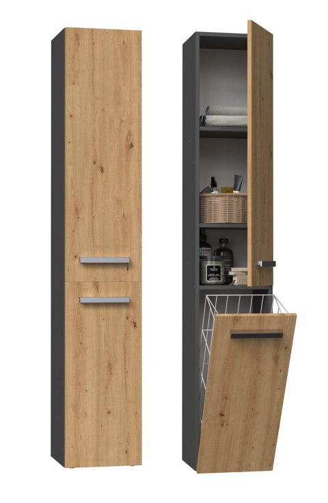 Szafka łazienkowa NEL IV 31x30xH174 antracyt/artisan TOP E SHOP