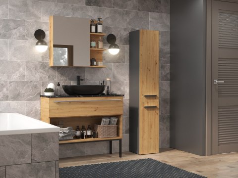 Szafka łazienkowa NEL IV 31x30xH174 antracyt/artisan TOP E SHOP Szafka łazienkowa NEL IV 31x30xH174 antracyt/artisan TOP E SHOP