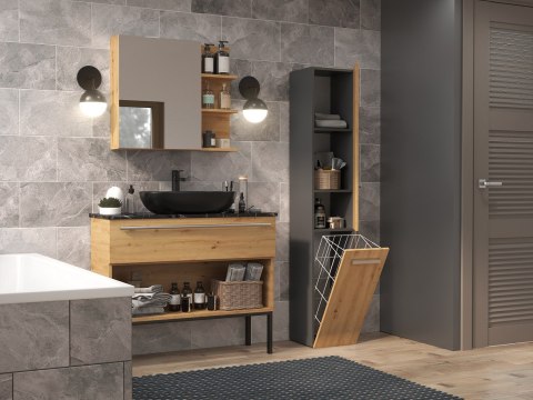 Szafka łazienkowa NEL IV 31x30xH174 antracyt/artisan TOP E SHOP Szafka łazienkowa NEL IV 31x30xH174 antracyt/artisan TOP E SHOP