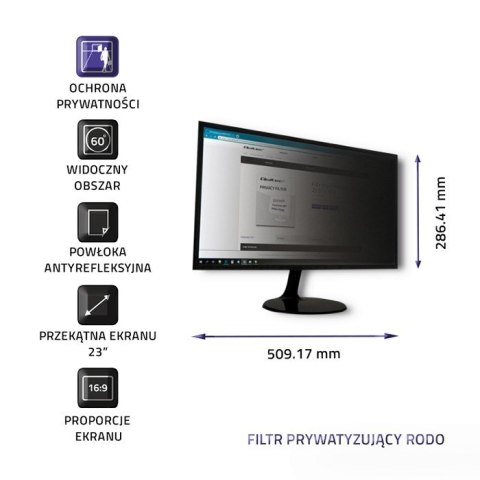 Filtr prywatyzujący Rodo Qoltec 51057 Qoltec Filtr prywatyzujący Rodo Qoltec 51057 Qoltec