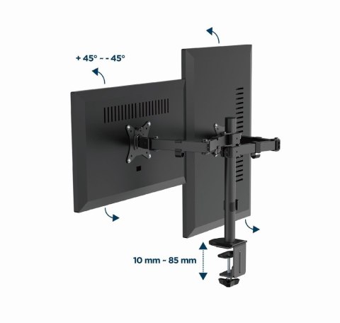 GEMBIRD BIURKOWE REGULOWANE RAMIĘ/UCHWYT NA 2 MONITORY 17-32, VESA 100X100MM, DO 9 KG GEMBIRD GEMBIRD BIURKOWE REGULOWANE RAMIĘ/UCHWYT NA 2 MONITORY 17-32, VESA 100X100MM, DO 9 KG GEMBIRD