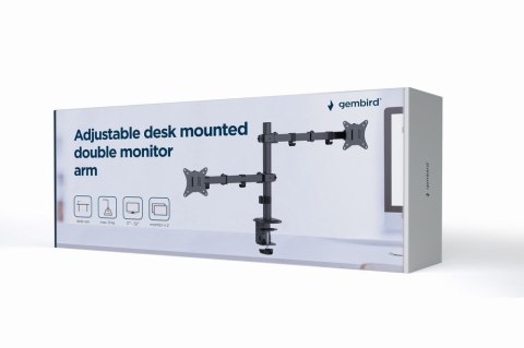 GEMBIRD BIURKOWE REGULOWANE RAMIĘ/UCHWYT NA 2 MONITORY 17-32, VESA 100X100MM, DO 9 KG GEMBIRD GEMBIRD BIURKOWE REGULOWANE RAMIĘ/UCHWYT NA 2 MONITORY 17-32, VESA 100X100MM, DO 9 KG GEMBIRD