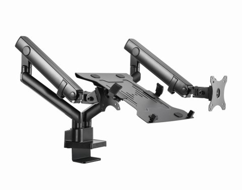 GEMBIRD BIURKOWE REGULOWANE RAMIĘ/UCHWYT NA 2 MONITORY + PÓŁKA NA NOTEBOOKA 17-32, VESA 100X100MM, DO 8 KG GEMBIRD GEMBIRD BIURKOWE REGULOWANE RAMIĘ/UCHWYT NA 2 MONITORY + PÓŁKA NA NOTEBOOKA 17-32, VESA 100X100MM, DO 8 KG GEMBIRD