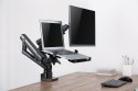 GEMBIRD BIURKOWE REGULOWANE RAMIĘ/UCHWYT NA 2 MONITORY + PÓŁKA NA NOTEBOOKA 17-32, VESA 100X100MM, DO 8 KG GEMBIRD