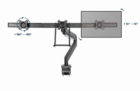GEMBIRD BIURKOWE REGULOWANE RAMIĘ/UCHWYT NA 3 MONITORY 17-27, VESA 100X100MM, DO 6 KG GEMBIRD GEMBIRD BIURKOWE REGULOWANE RAMIĘ/UCHWYT NA 3 MONITORY 17-27, VESA 100X100MM, DO 6 KG GEMBIRD