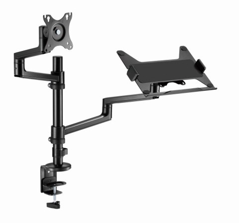 GEMBIRD BIURKOWE REGULOWANE RAMIĘ/UCHWYT NA MONITOR + PODSTAWKA NA NOTEBOOKA 17-32, VESA 100X100MM, DO 8 KG GEMBIRD