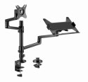 GEMBIRD BIURKOWE REGULOWANE RAMIĘ/UCHWYT NA MONITOR + PODSTAWKA NA NOTEBOOKA 17-32, VESA 100X100MM, DO 8 KG GEMBIRD