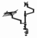 GEMBIRD BIURKOWE REGULOWANE RAMIĘ/UCHWYT NA MONITOR + PODSTAWKA NA NOTEBOOKA 17-32, VESA 100X100MM, DO 8 KG GEMBIRD