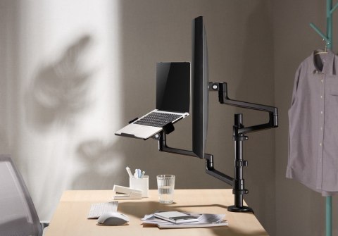 GEMBIRD BIURKOWE REGULOWANE RAMIĘ/UCHWYT NA MONITOR + PODSTAWKA NA NOTEBOOKA 17-32, VESA 100X100MM, DO 8 KG GEMBIRD GEMBIRD BIURKOWE REGULOWANE RAMIĘ/UCHWYT NA MONITOR + PODSTAWKA NA NOTEBOOKA 17-32, VESA 100X100MM, DO 8 KG GEMBIRD