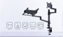 GEMBIRD BIURKOWE REGULOWANE RAMIĘ/UCHWYT NA MONITOR + PODSTAWKA NA NOTEBOOKA 17-32, VESA 100X100MM, DO 8 KG GEMBIRD