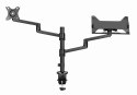 GEMBIRD BIURKOWE REGULOWANE RAMIĘ/UCHWYT NA MONITOR + PODSTAWKA NA NOTEBOOKA 17-32, VESA 100X100MM, DO 8 KG GEMBIRD