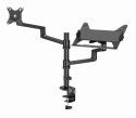 GEMBIRD BIURKOWE REGULOWANE RAMIĘ/UCHWYT NA MONITOR + PODSTAWKA NA NOTEBOOKA 17-32, VESA 100X100MM, DO 8 KG GEMBIRD