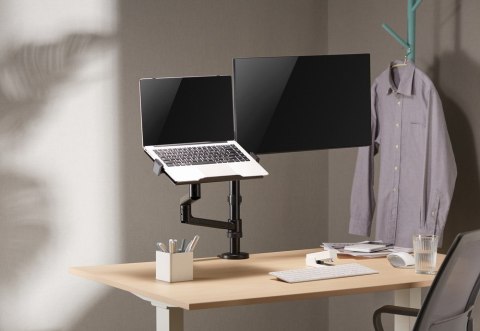 GEMBIRD BIURKOWE REGULOWANE RAMIĘ/UCHWYT NA MONITOR + PODSTAWKA NA NOTEBOOKA 17-32, VESA 100X100MM, DO 8 KG GEMBIRD GEMBIRD BIURKOWE REGULOWANE RAMIĘ/UCHWYT NA MONITOR + PODSTAWKA NA NOTEBOOKA 17-32, VESA 100X100MM, DO 8 KG GEMBIRD