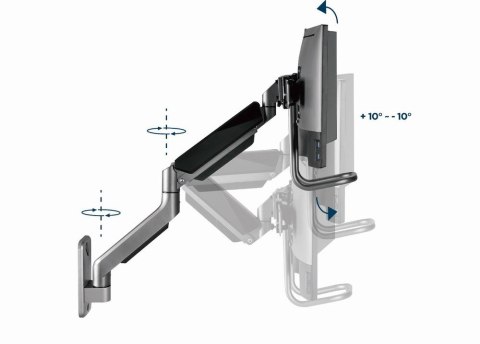 GEMBIRD ŚCIENNE REGULOWANE RAMIĘ/UCHWYT NA 2 MONITORY 17-32, VESA 100X100MM, DO 8 KG GEMBIRD GEMBIRD ŚCIENNE REGULOWANE RAMIĘ/UCHWYT NA 2 MONITORY 17-32, VESA 100X100MM, DO 8 KG GEMBIRD