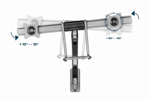 GEMBIRD ŚCIENNE REGULOWANE RAMIĘ/UCHWYT NA 2 MONITORY 17-32, VESA 100X100MM, DO 8 KG GEMBIRD GEMBIRD ŚCIENNE REGULOWANE RAMIĘ/UCHWYT NA 2 MONITORY 17-32, VESA 100X100MM, DO 8 KG GEMBIRD