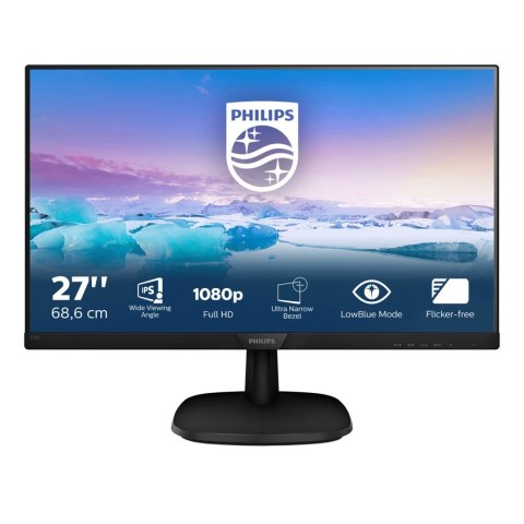 Monitor Philips 273V7QJAB/00 (27"; IPS/PLS; FullHD 1920x1080; DisplayPort, HDMI, VGA; kolor czarny) Philips Monitor Philips 273V7QJAB/00 (27"; IPS/PLS; FullHD 1920x1080; DisplayPort, HDMI, VGA; kolor czarny) Philips