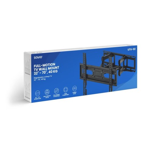 SAVIO UCHWYT TV 32" - 70" Z REGULACJĄ W PIONIE I P SAVIO SAVIO UCHWYT TV 32" - 70" Z REGULACJĄ W PIONIE I P SAVIO