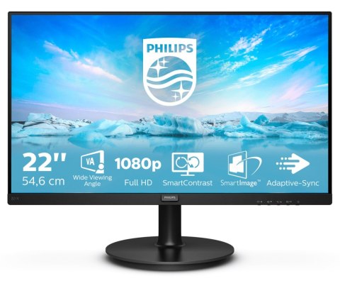 Monitor Philips 221V8A/00 (21,5"; VA; FullHD 1920x1080; HDMI, VGA; kolor czarny) Philips Monitor Philips 221V8A/00 (21,5"; VA; FullHD 1920x1080; HDMI, VGA; kolor czarny) Philips