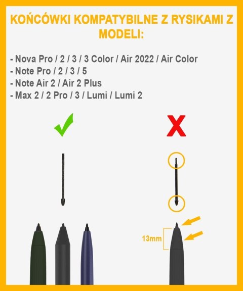 Końcówki do rysika Onyx Boox Marker Tips Max 2/Note/Nova 5pcs Czarne ONYX Końcówki do rysika Onyx Boox Marker Tips Max 2/Note/Nova 5pcs Czarne ONYX