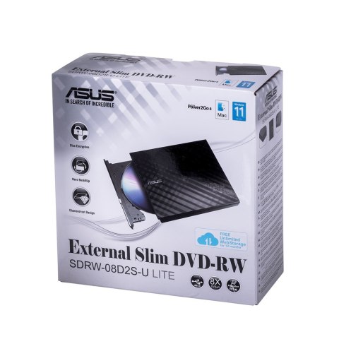 DVD-REC ASUS SDRW-08D2S-U LITE USB SLIM CZARNY BOX ASUS DVD-REC ASUS SDRW-08D2S-U LITE USB SLIM CZARNY BOX ASUS