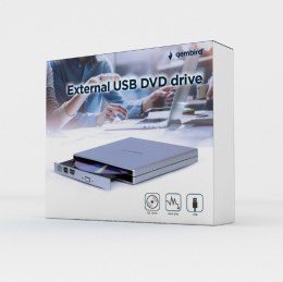 GEMBIRD ZEWNĘTRZNA NAGRYWARKA DVD 8X, CD 24X USB 2.0 SLIM SREBRNA GEMBIRD