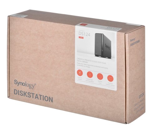 NAS Synology DS124; Tower; 1x (3.5" SATA HDD); Realtek RTD1619B; ,1GB DDR4, 1x 1GbE RJ-45 Synology NAS Synology DS124; Tower; 1x (3.5" SATA HDD); Realtek RTD1619B; ,1GB DDR4, 1x 1GbE RJ-45 Synology