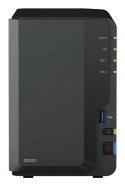 NAS Synology DS223; Tower; 2x (3.5" SATA HDD)/2.5" HDD SSD); Realtek RTD1619B;,2GB DDR4, 1x 1GbE RJ-45 Synology
