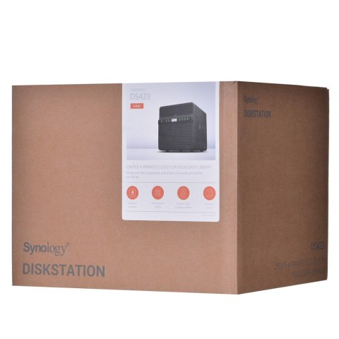 NAS Synology DS423; Tower; 4x (3.5" SATA HDD); Realtek RTD1619B;,2GB DDR4, 2x 1GbE RJ-45 Synology NAS Synology DS423; Tower; 4x (3.5" SATA HDD); Realtek RTD1619B;,2GB DDR4, 2x 1GbE RJ-45 Synology