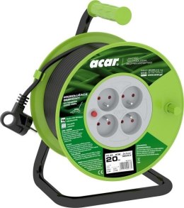 Przedłużacz zwijany Acar PZ-4Z/OTM H05VV-F 3G1.0 20M (czarny) Acar