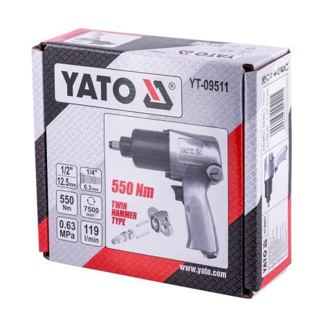 Klucz pneumatyczny 1/2" 550 Nm YT-09511 Yato YATO Klucz pneumatyczny 1/2" 550 Nm YT-09511 Yato YATO