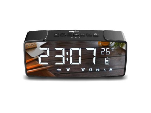 GREENBLUE RADIOBUDZIK BLUETOOTH 4.2, FM, AUX-IN, 6W, TEMPERATURA, ALARM, ZEGAR, AKUMULATOR 2200MAH GB200 GreenBlue GREENBLUE RADIOBUDZIK BLUETOOTH 4.2, FM, AUX-IN, 6W, TEMPERATURA, ALARM, ZEGAR, AKUMULATOR 2200MAH GB200 GreenBlue