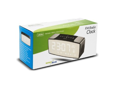 GREENBLUE RADIOBUDZIK BLUETOOTH 4.2, FM, AUX-IN, 6W, TEMPERATURA, ALARM, ZEGAR, AKUMULATOR 2200MAH GB200 GreenBlue GREENBLUE RADIOBUDZIK BLUETOOTH 4.2, FM, AUX-IN, 6W, TEMPERATURA, ALARM, ZEGAR, AKUMULATOR 2200MAH GB200 GreenBlue