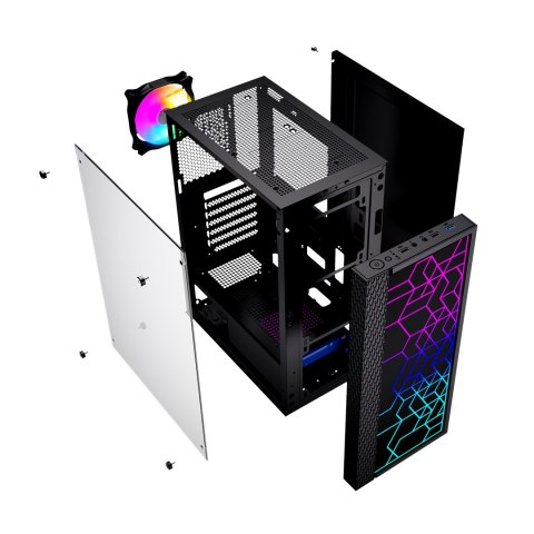 GEMBIRD OBUDOWA FORNAX 2500 MIDI-TOWER (1X USB 3.0, 2X USB 2.0, HD AUDIO, SZKLANY PANEL BOCZNY) CZARNA GEMBIRD GEMBIRD OBUDOWA FORNAX 2500 MIDI-TOWER (1X USB 3.0, 2X USB 2.0, HD AUDIO, SZKLANY PANEL BOCZNY) CZARNA GEMBIRD