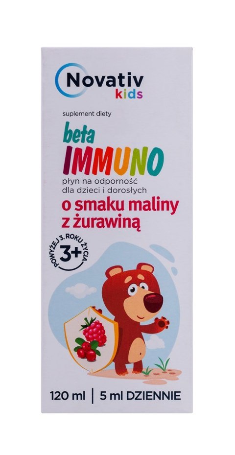 Novativ Kids Beta Immuno płyn na odporność 120ml MEDICINAE Novativ Kids Beta Immuno płyn na odporność 120ml MEDICINAE