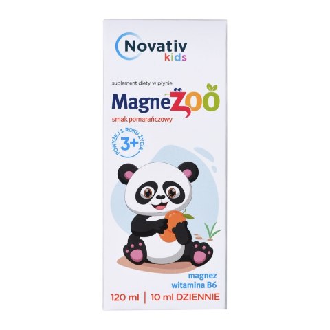 Novativ Kids Magnezoo płyn pomarańczowy 120ml MEDICINAE Novativ Kids Magnezoo płyn pomarańczowy 120ml MEDICINAE
