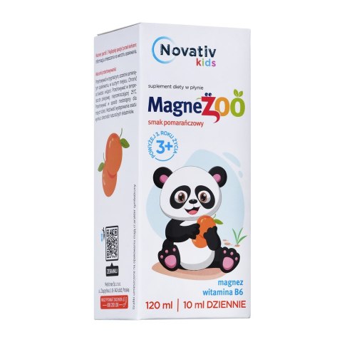 Novativ Kids Magnezoo płyn pomarańczowy 120ml MEDICINAE Novativ Kids Magnezoo płyn pomarańczowy 120ml MEDICINAE