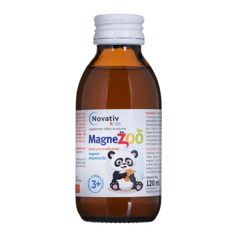 Novativ Kids Magnezoo płyn pomarańczowy 120ml MEDICINAE Novativ Kids Magnezoo płyn pomarańczowy 120ml MEDICINAE