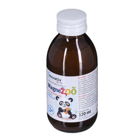 Novativ Kids Magnezoo płyn pomarańczowy 120ml MEDICINAE Novativ Kids Magnezoo płyn pomarańczowy 120ml MEDICINAE