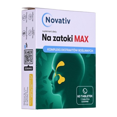 Novativ Na zatoki 60 tabletek powlekanych MEDICINAE Novativ Na zatoki 60 tabletek powlekanych MEDICINAE