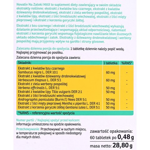 Novativ Na zatoki 60 tabletek powlekanych MEDICINAE Novativ Na zatoki 60 tabletek powlekanych MEDICINAE