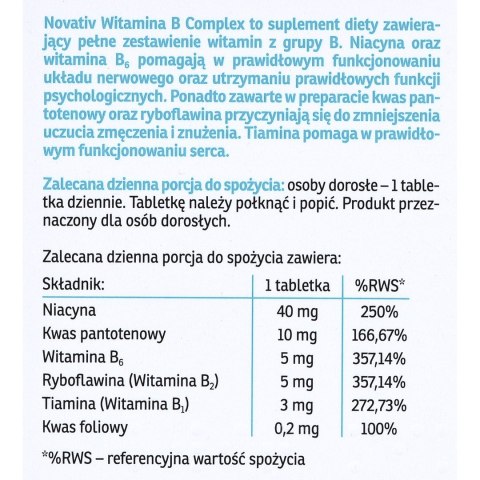 Novativ Witamina B Complex 60tabl. MEDICINAE Novativ Witamina B Complex 60tabl. MEDICINAE