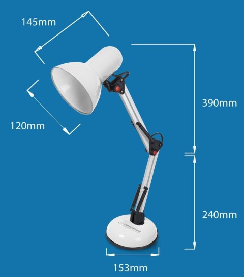 ESPERANZA LAMPKA BIURKOWA E27 AVIOR BIAŁA ELD112W ESPERANZA LAMPKA BIURKOWA E27 AVIOR BIAŁA ELD112W