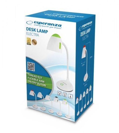 ESPERANZA LAMPKA BIURKOWA E27 ELECTRA BIAŁA ELD110W Esperanza ESPERANZA LAMPKA BIURKOWA E27 ELECTRA BIAŁA ELD110W Esperanza