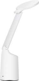 Nowoczesna lampka na biurko LED Activejet FUTURE biała z wbudowaną baterią akumulatorem wielokrotnego ładowania Activejet