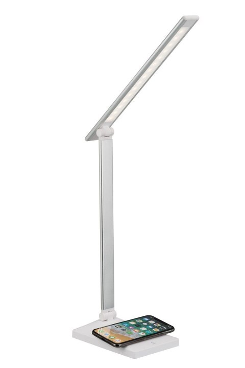 Nowoczesna lampka na biurko LED Activejet PULSAR 2 biała z funkcją szybkiego ładowana bezprzewodowego urządzeń Activejet Nowoczesna lampka na biurko LED Activejet PULSAR 2 biała z funkcją szybkiego ładowana bezprzewodowego urządzeń Activejet