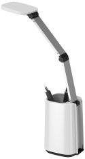 Nowoczesna lampka na biurko LED Activejet TECHNIC biała z wyświetlaczem LED (data, godzina, budzik) składana Activejet