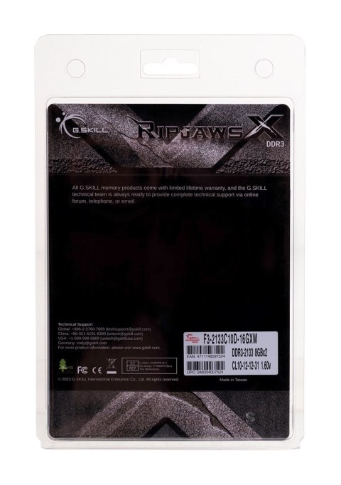 G.SKILL RIPJAWSX DDR3 2X8GB 2133MHZ CL10 XMP F3-2133C10D-16GXM G.SKILL G.SKILL RIPJAWSX DDR3 2X8GB 2133MHZ CL10 XMP F3-2133C10D-16GXM G.SKILL