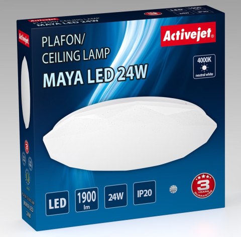 Nowoczesny plafon sufitowy LED Activejet MAYA 24W Activejet Nowoczesny plafon sufitowy LED Activejet MAYA 24W Activejet