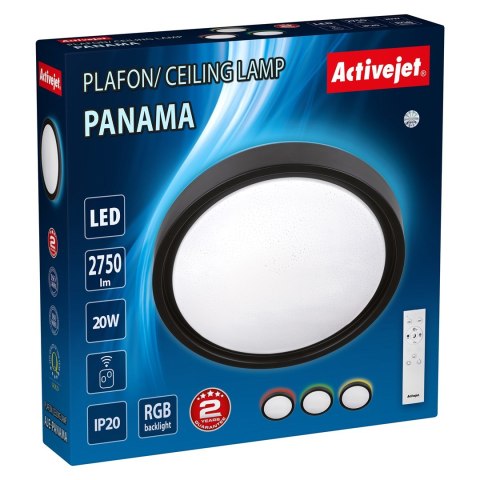 Nowoczesny plafon sufitowy LED Activejet PANAMA RGB ściemnialny ze zdalnym sterowaniem na pilota Activejet Nowoczesny plafon sufitowy LED Activejet PANAMA RGB ściemnialny ze zdalnym sterowaniem na pilota Activejet